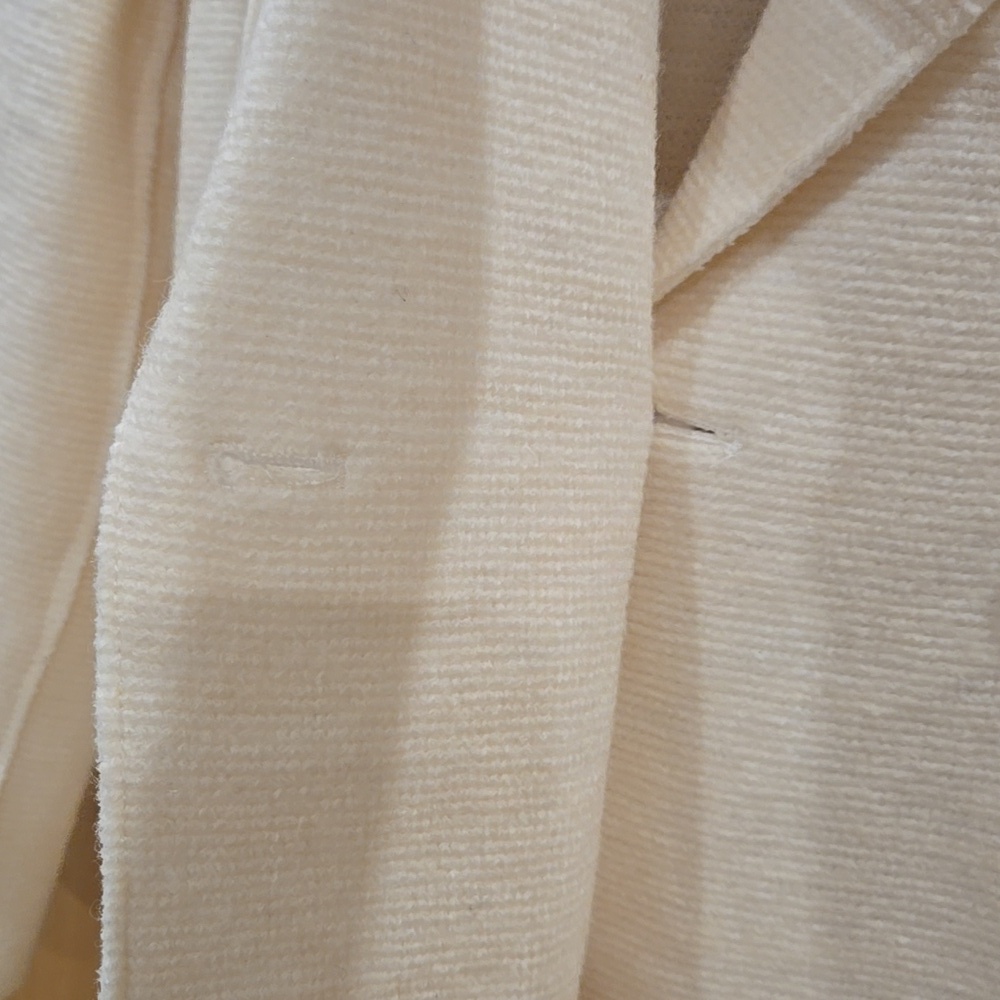 Zara Women's Blazer Coat, Wool Blend, Unlined, Creamy White, Buttons, Small - Picture 13 of 16